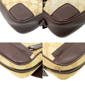 美品 グッチ GGキャンバス ベージュ ブラウン 336672 ボディバッグ 0021【中古】GUCCI メンズ