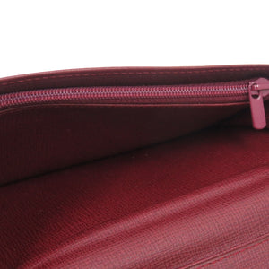 美品 カルティエ マスト ドゥ カルティエ レザー 長財布 ボルドー 0024【中古】CARTIER メンズ