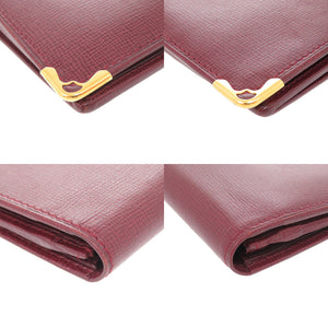 美品 カルティエ マスト ドゥ カルティエ レザー 長財布 ボルドー 0024【中古】CARTIER メンズ