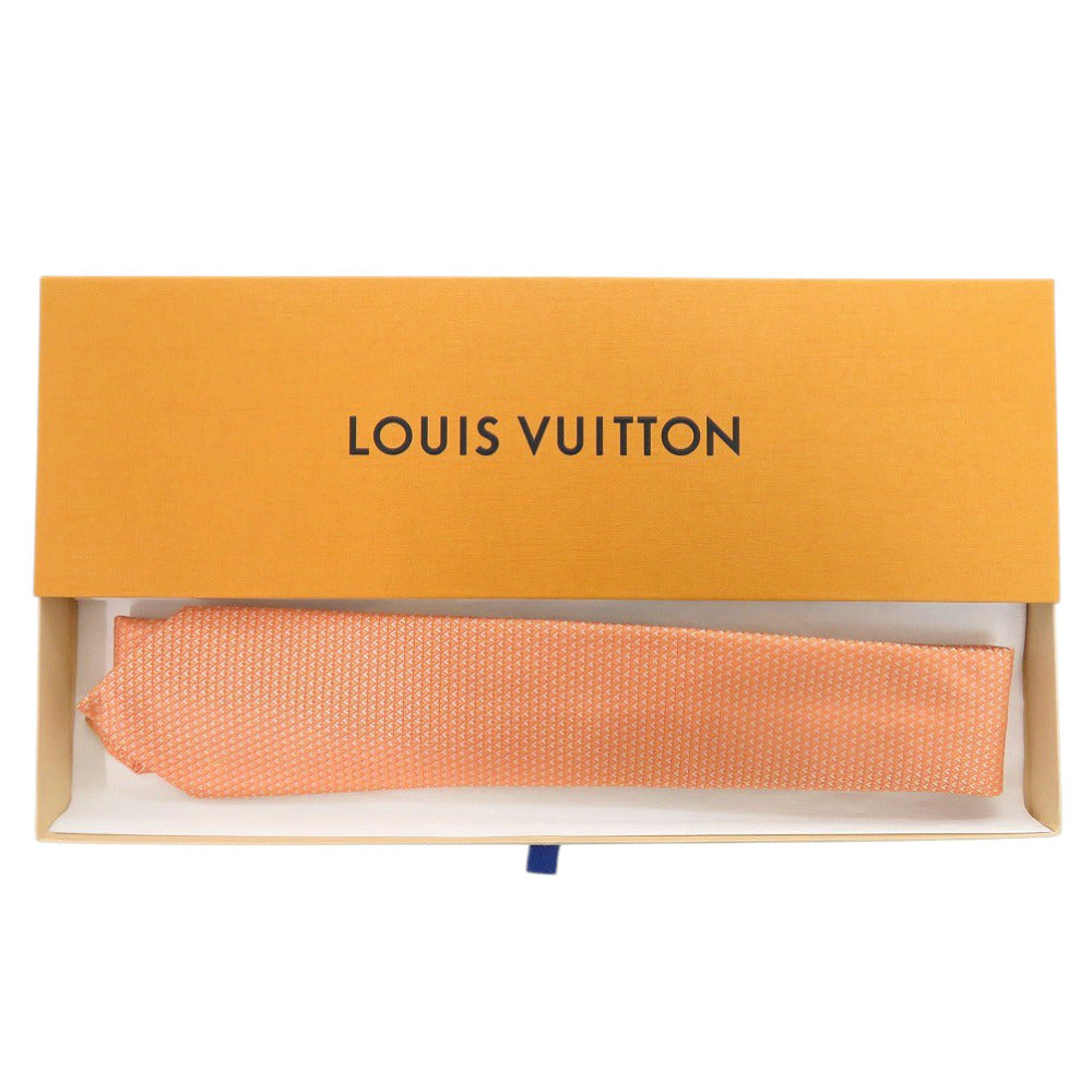 未使用 ルイ ヴィトン ダイヤモンドブイ 8CM M75997 シルク オレンジ ネクタイ LV 0032【中古】LOUIS VUITTON メンズ