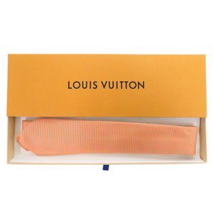 未使用 ルイ ヴィトン ダイヤモンドブイ 8CM M75997 シルク オレンジ ネクタイ LV 0032【中古】LOUIS VUITTON メンズ