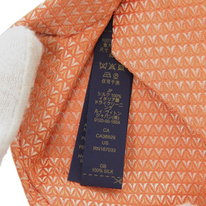 未使用 ルイ ヴィトン ダイヤモンドブイ 8CM M75997 シルク オレンジ ネクタイ LV 0032【中古】LOUIS VUITTON メンズ