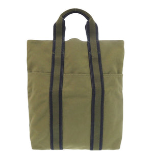 美品 エルメス フールトゥ カバス コットン カーキ トートバッグ 0036【中古】HERMES