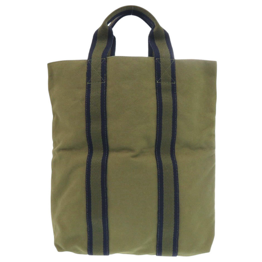 美品 エルメス フールトゥ カバス コットン カーキ トートバッグ 0036【中古】HERMES