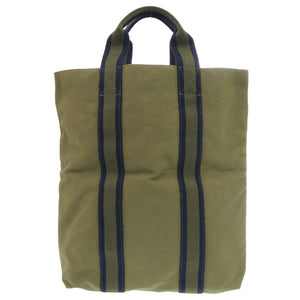 美品 エルメス フールトゥ カバス コットン カーキ トートバッグ 0036【中古】HERMES