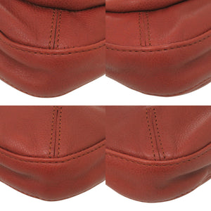 美品 ロンシャン レザー レッド ショルダーバッグ 赤 0037【中古】Longchamp