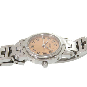 エルメス クリッパー CL4.210 SS ピンク クオーツ 腕時計 0054【中古】HERMES