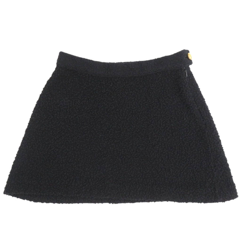 美品 クリスチャンディオール ツイード コットン ウール サイズ34 ブラック ミニスカート 黒 0060【中古】Christian Dior