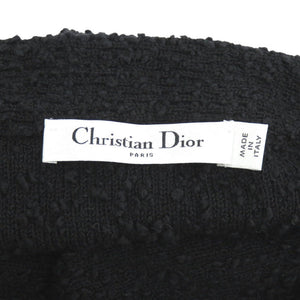 美品 クリスチャンディオール ツイード コットン ウール サイズ34 ブラック ミニスカート 黒 0060【中古】Christian Dior
