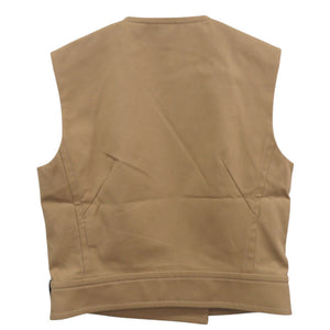 新品同様 ルイ ヴィトン モノグラムパーツ ダブルブレステッド ギャバジンベスト サイズ34 RW242WW UN9 FRBL37 コットン ベージュ LV 0070【中古】LOUIS VUITTON