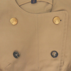 新品同様 ルイ ヴィトン モノグラムパーツ ダブルブレステッド ギャバジンベスト サイズ34 RW242WW UN9 FRBL37 コットン ベージュ LV 0070【中古】LOUIS VUITTON