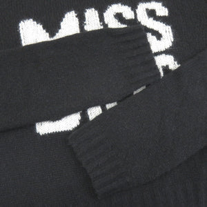 クリスチャンディオール MISS DIOR GRAFFITI サイズ34 カシミヤ シルク ブラック セーター ニット 黒 0071【中古】Christian Dior