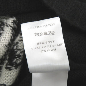 クリスチャンディオール MISS DIOR GRAFFITI サイズ34 カシミヤ シルク ブラック セーター ニット 黒 0071【中古】Christian Dior