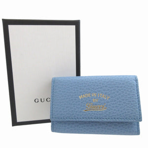 新品同様 グッチ スウィング 354499 レザー 水色 6連 キーケース 0074【中古】GUCCI