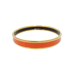 美品 エルメス エマイユ メタル 七宝焼き カレーシュ バングル オレンジ 0075【中古】HERMES