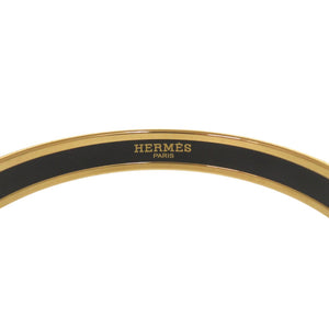 美品 エルメス エマイユ メタル 七宝焼き カレーシュ バングル オレンジ 0075【中古】HERMES
