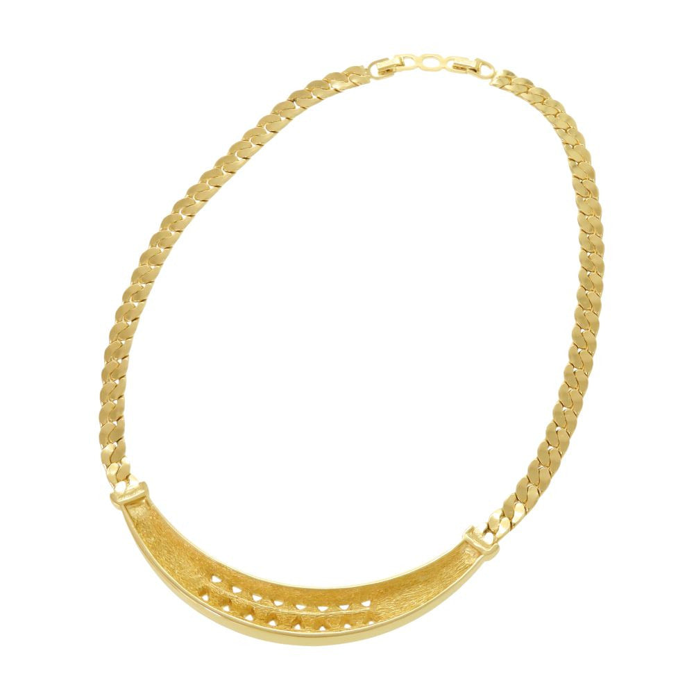 美品 クリスチャンディオール ヴィンテージ チョーカー ネックレス ストーン メタル ゴールド 0080【中古】Christian Dior