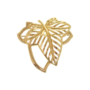 美品 クリスチャンディオール ヴィンテージ リーフモチーフ メタル ゴールド ブローチ 0084【中古】Christian Dior
