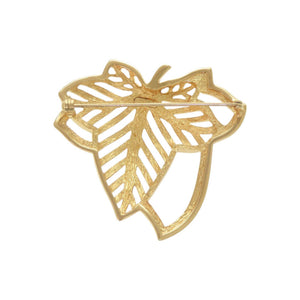 美品 クリスチャンディオール ヴィンテージ リーフモチーフ メタル ゴールド ブローチ 0084【中古】Christian Dior