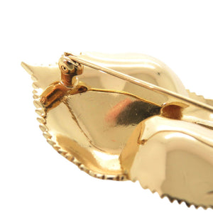 美品 クリスチャンディオール リーフモチーフ メタル ゴールド ブローチ 0085【中古】Christian Dior