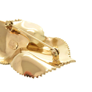 美品 クリスチャンディオール リーフモチーフ メタル ゴールド ブローチ 0085【中古】Christian Dior