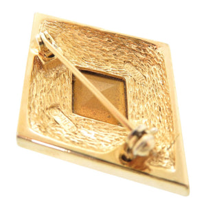 美品 クリスチャンディオール メタル ラインストーン カラーストーン ゴールド ブローチ 0086【中古】Christian Dior
