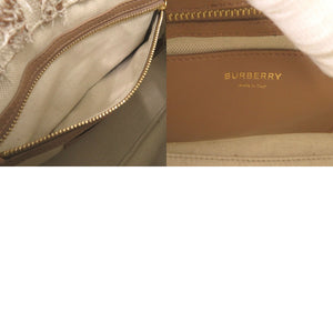 新品同様 バーバリー TB ローラバッグ キャンバス ツイード ベージュ チェーン ショルダーバッグ 0088【中古】BURBERRY