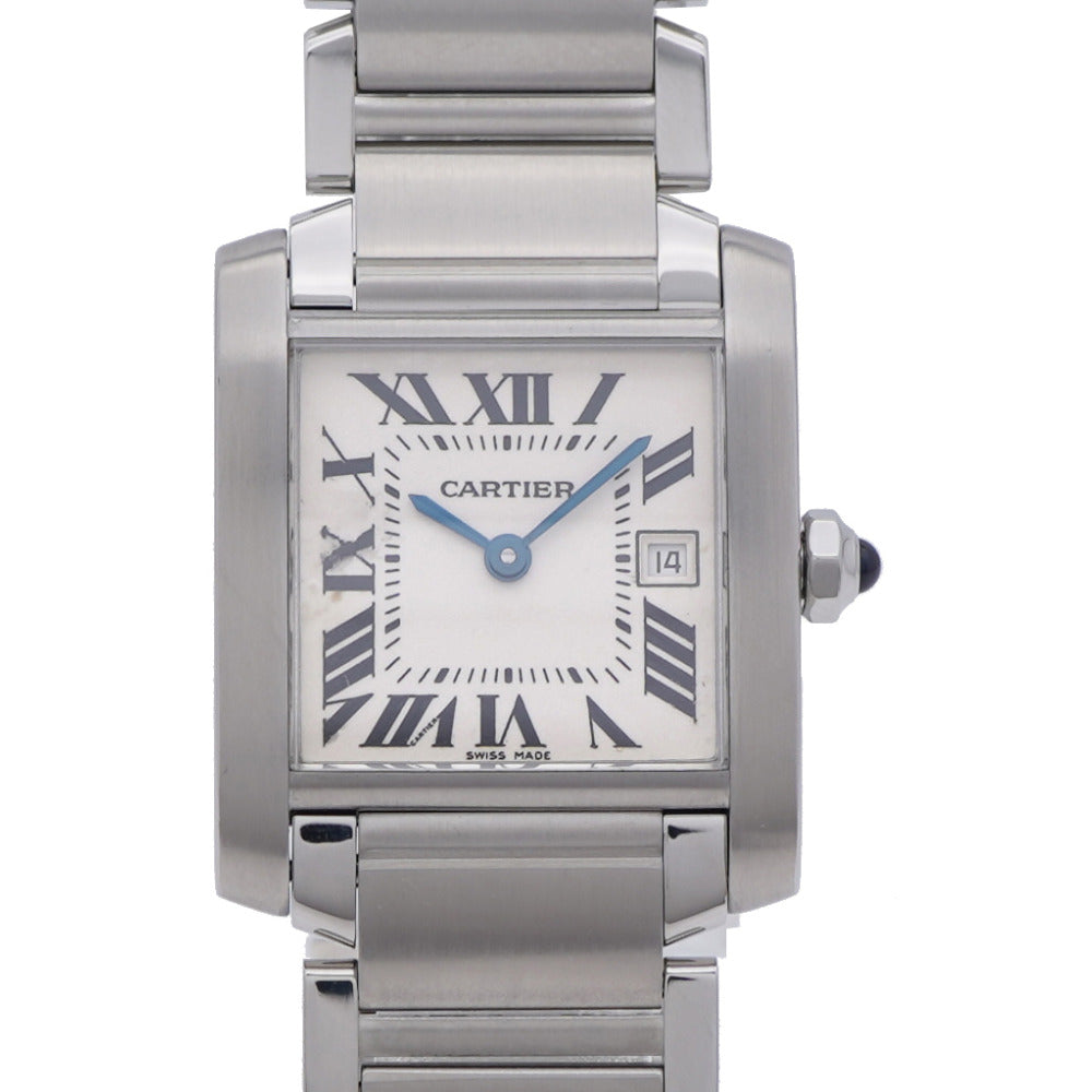 カルティエ タンク フランセーズ MM W51011Q3 クオーツ 腕時計 SS シルバー 0111【中古】CARTIER メンズ