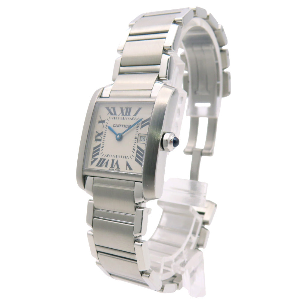 カルティエ タンク フランセーズ MM W51011Q3 クオーツ 腕時計 SS シルバー 0111【中古】CARTIER メンズ