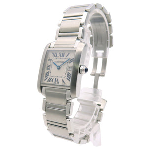 カルティエ タンク フランセーズ MM W51011Q3 クオーツ 腕時計 SS シルバー 0111【中古】CARTIER メンズ