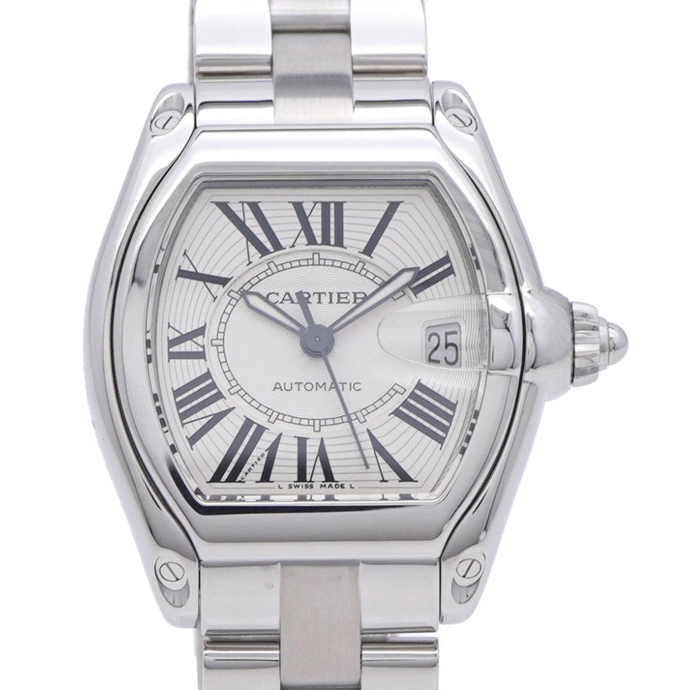 新品同様 カルティエ ロードスター LM W62025V3 自動巻き 腕時計 SS シルバー 0112【中古】CARTIER メンズ