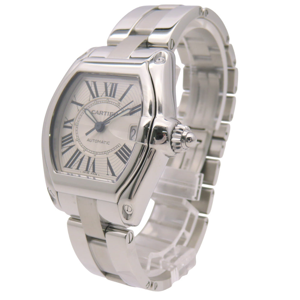 新品同様 カルティエ ロードスター LM W62025V3 自動巻き 腕時計 SS シルバー 0112【中古】CARTIER メンズ