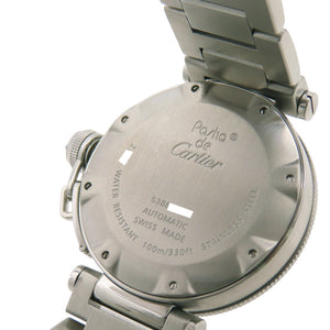 美品 カルティエ パシャCタイマー W31080M7 自動巻き 腕時計 SS シルバー 0113【中古】CARTIER メンズ