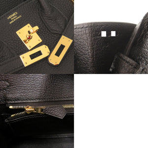新品同様 エルメス バーキン25 トゴ ブラック ゴールド金具 Z刻印 ハンドバッグ 黒 0185【中古】HERMES