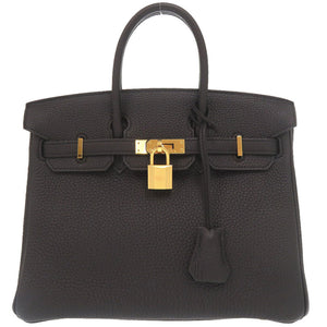 新品同様 エルメス バーキン25 トゴ ブラック ゴールド金具 Z刻印 ハンドバッグ 黒 0185【中古】HERMES
