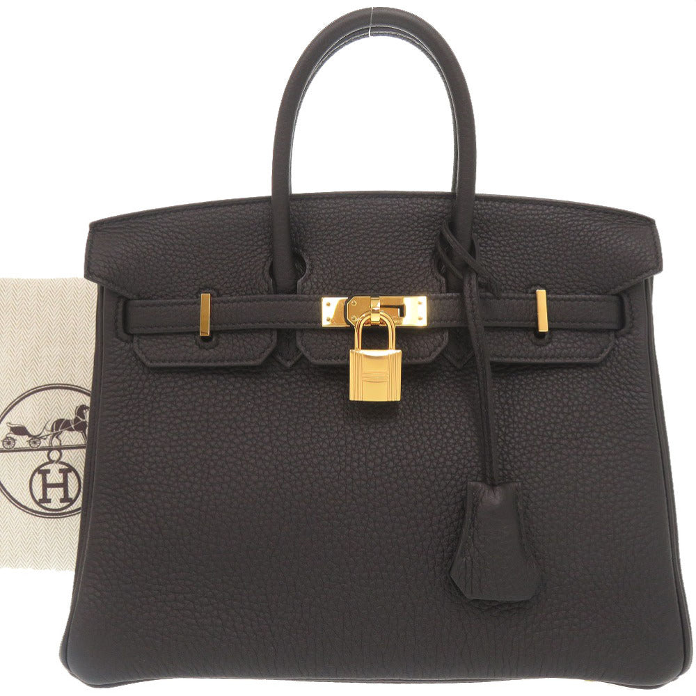 新品同様 エルメス バーキン25 トゴ ブラック ゴールド金具 Z刻印 ハンドバッグ 黒 0185【中古】HERMES