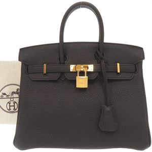 新品同様 エルメス バーキン25 トゴ ブラック ゴールド金具 Z刻印 ハンドバッグ 黒 0185【中古】HERMES