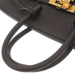 新品同様 エルメス バーキン25 トゴ ブラック ゴールド金具 Z刻印 ハンドバッグ 黒 0185【中古】HERMES