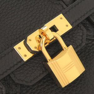 新品同様 エルメス バーキン25 トゴ ブラック ゴールド金具 Z刻印 ハンドバッグ 黒 0185【中古】HERMES