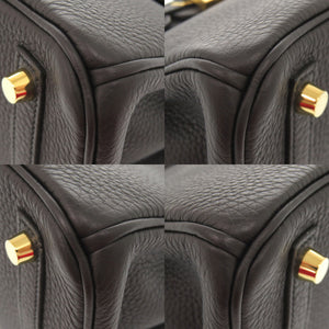 新品同様 エルメス バーキン25 トゴ ブラック ゴールド金具 Z刻印 ハンドバッグ 黒 0185【中古】HERMES