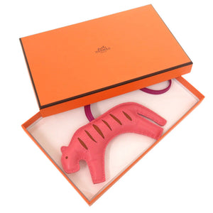 美品 エルメス ルールー アニョーミロ ローズアザレ パンデピス ローズパープル バッグチャーム 0195【中古】HERMES