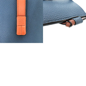 美品 ロエベ ゲートポケットレザーショルダーバッグ 124 12 Z45 カーフ ブルー ショルダーバッグ 青 0280【中古】LOEWE