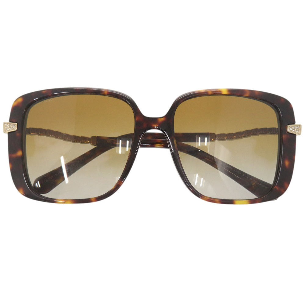 美品 ブルガリ セルペンティ 8237-B-F プラスチック メタル ラインストーン ブラウン サングラス 0287【中古】BVLGARI