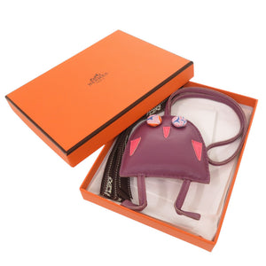 美品 エルメス フクロウ プティアッシュ アニョーミロ パープル バッグチャーム 紫 0298 【中古】 HERMES