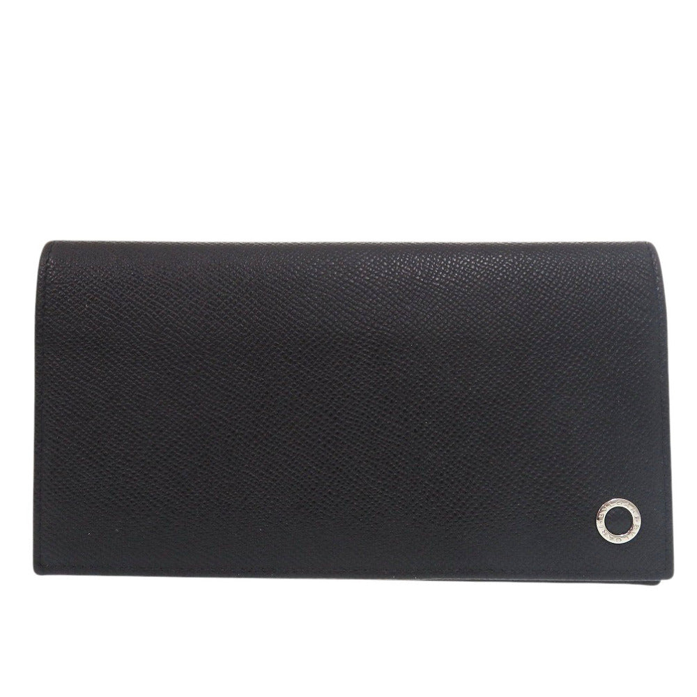 美品 ブルガリ ブルガリブルガリ レザー ブラック 長財布 黒 0338【中古】BVLGARI