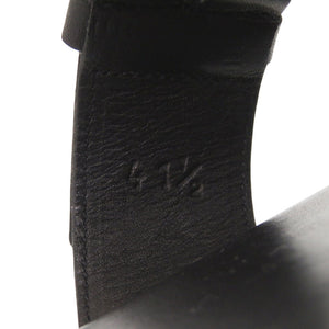 美品 エルメス ダブルストラップ スライドサンダル サイズ41.5(日本サイズ26.5cm) シルバー金具 レザー ブラック 黒 靴 0341【中古】HERMES メンズ