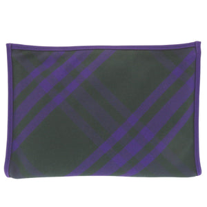 新品同様 バーバリー チェック柄 コットン パープル クラッチバッグ 0354【中古】BURBERRY
