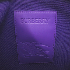新品同様 バーバリー チェック柄 コットン パープル クラッチバッグ 0354【中古】BURBERRY