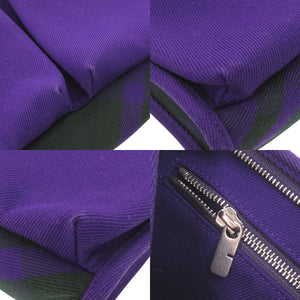 新品同様 バーバリー チェック柄 コットン パープル クラッチバッグ 0354【中古】BURBERRY