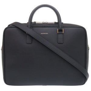 美品 バーバリー 2WAY 8094243 レザー ダークネイビー ビジネスバッグ ブリーフケース 0356【中古】BURBERRY メンズ